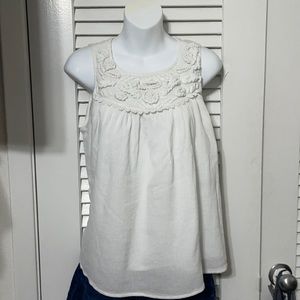 S Crown&Ivy white babydoll top. Cute!